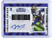 2019 Byron Murphy Contenders Draft College Ticket Auto RC 5/5 #237 (H2428)