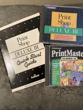 Broderbund Print Shop  Delux 3 w Guide & Print Master Classic 10
