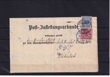 AB530) Deutsches Reich Nr. 47 + 48 auf Postzustellungsurkunde
