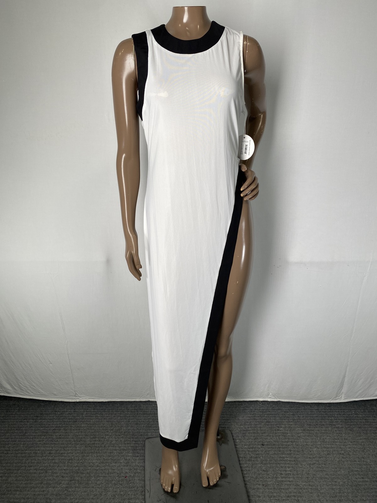 Staud Womens Maxi Top White/Black Size M Pointer Coverup Mesh Sleeveless
