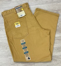 Carhartt Pants Men 42x28 Relaxed Rugged Flex Rigby 5 Pocket Jean Work Khaki NEW