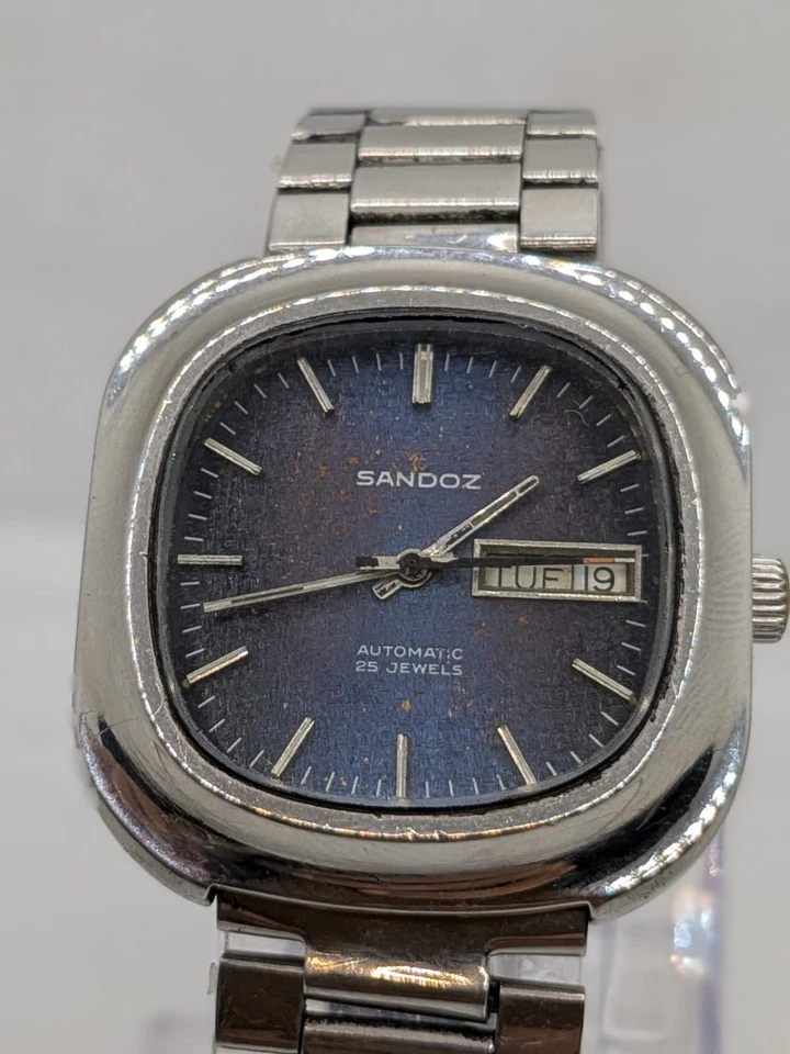 Raro Reloj SANDOZ Automático 25 Joyas Día/Fecha 10-2878-0001 Hombre Foto 2 de 4