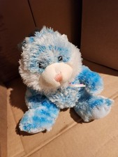 Blue White Plush Stuffed Dog Small 6-14 in Washable Ages 3-5