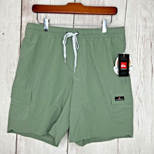 NWT Quicksilver Board Shorts Cargo Pockets Men  s Swim Trunks Sage Medium FreeSHP