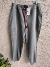 Figs Zamora Jogger Scrub Pants High Waist Zip Pocket Moss Green Women  s XL -NWT
