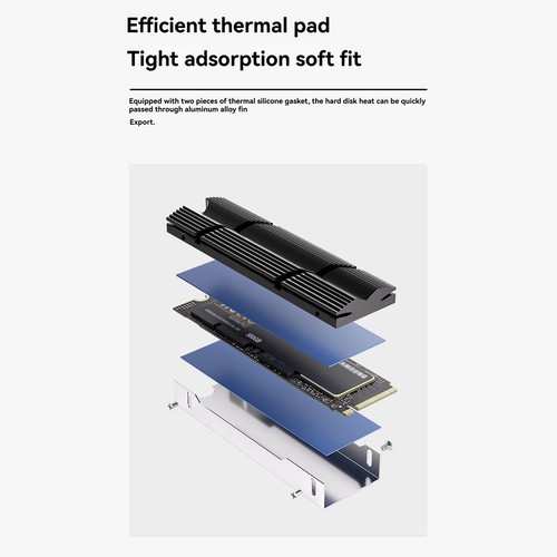 M.2 SSD NVMe Heatsink 2280 Aluminum Radiator with Silicone Thermal Pad3601 - Afbeelding 8 van 8