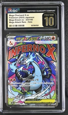 🔥🐉 CGC PRISTINE 10 | Mega Charizard X ex MA #223/193 | Mega