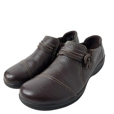 Clarks Cheyn Madi Womens Brown Leather Slip-On Shoes Size 7 Comfort Loafer NWOB