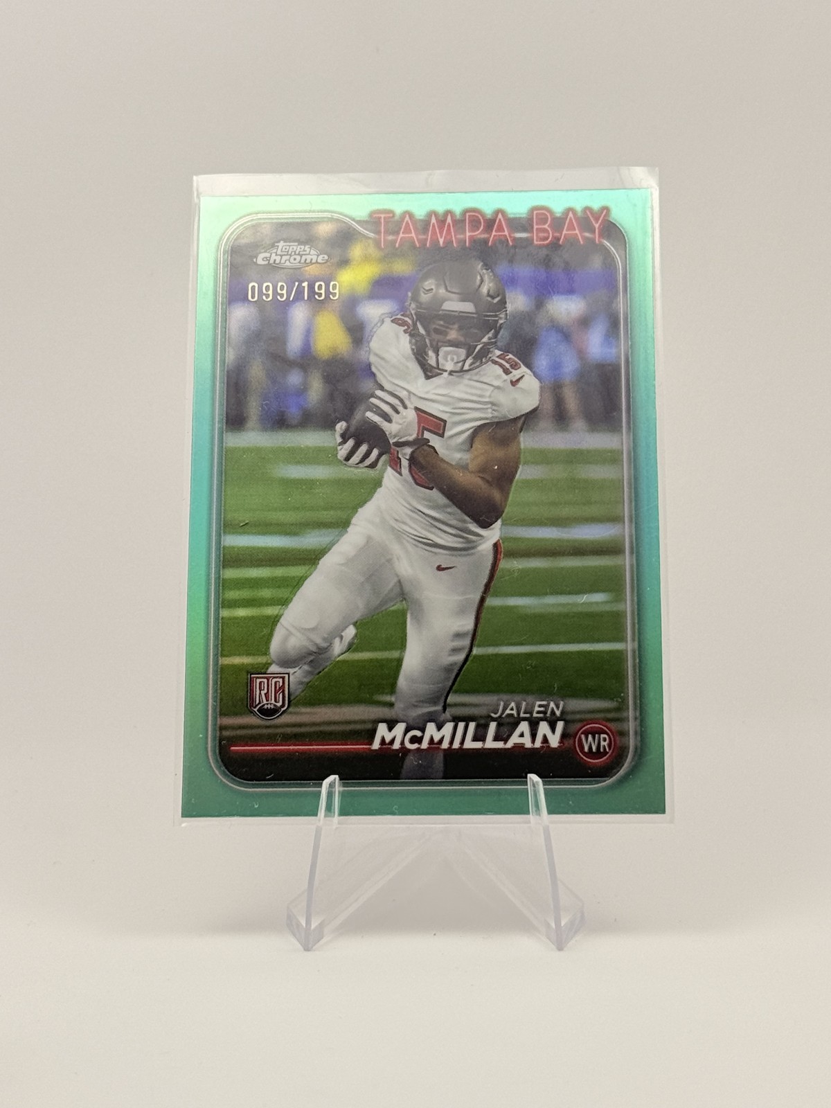 2024 Topps Chrome - Rookies Jalen McMillan #242 Aqua Refractor /199 (RC)