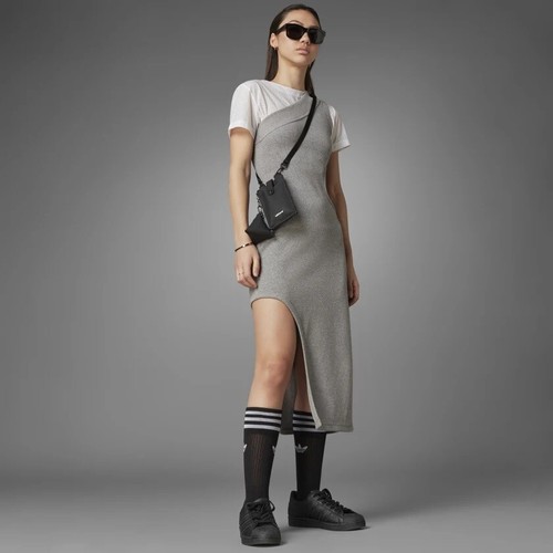 Vestido Adidas Versión Azul Un Hombro Corte HE1470 Gris Nuevo Mujer Conjunto Top - Imagen 4 de 13