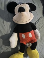 Disney Mickey Mouse Plush Toy Black Red Yellow Surface Washable