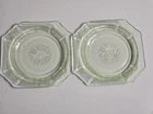 Anchor Hocking Depression Glass Uranium Green Princess 5½" Bread Plates SET of 2