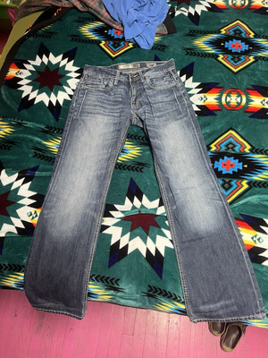 BKE Denim Jeans Men s Sz 30R Carter Straight Leg Med. Wash 30 X 30 Thick Stitch 