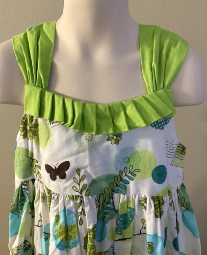Moo Boo's Boutique GIRLS SUNDRESS 7 Dress COTTON Butterfly Bird Flower PRINT - Picture 2 of 2