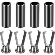 uxcell Metal Shoelace Tips, 5mm Screws Shoelaces Tip 6mmx15mm, Black