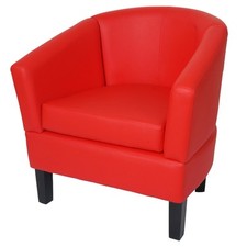 B-Ware Lounge-Sessel MCW-O17, Clubsessel Cocktailsessel, Kunstleder, rot