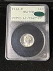 1944 d silver mercury pcgs rattler ms-65 FB Cac