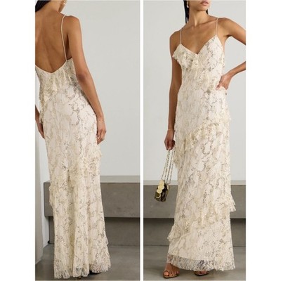 LOVESHACKFANCY Kareen Chantilly Lace Maxi Dress 4