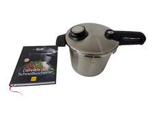 Fissler Schnellkochtopf 6 L Ø22 cm Edelstahl-Dampfkochtopf, Vitavit + Kochbuch