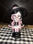 Bella Luxe Pink & Black Witch Bust Figurine Halloween Sexy Gothic Nerd 17” Tall