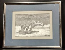 Manifestazioni Delfino Illusione Ottica Arte – Stampa 3D Metallizzata Incorniciata 10x8