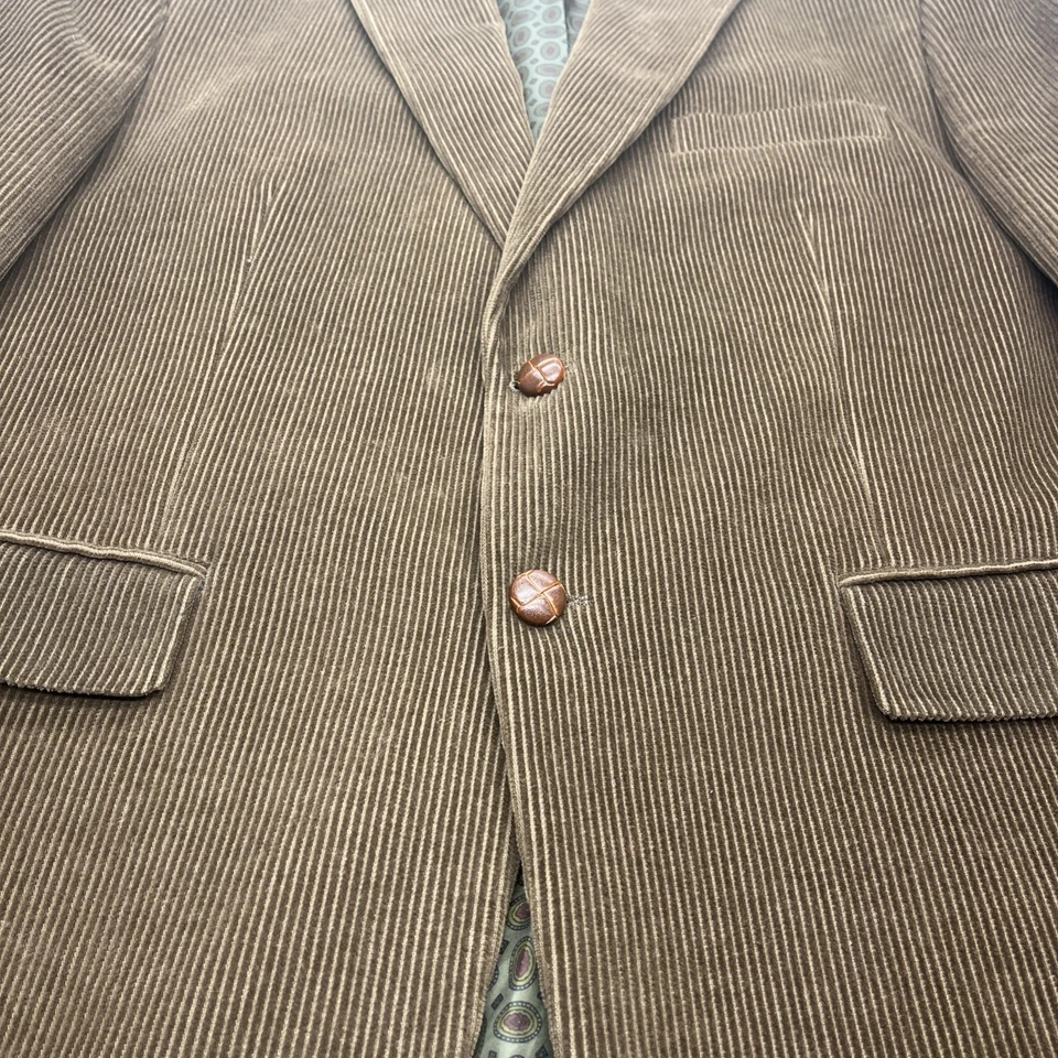 Ralph Lauren Suit Blazer Men 42R Corduroy Brown Elbow Patch Professor Hipster ￼ - Image 3 of 4