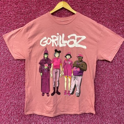 Gorillaz Cracker Island Standing Group Pink T-Shirt Large