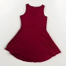 Unbranded Sleeveless Red A-Line Skater Dress Women Size M Short Flare Flowy
