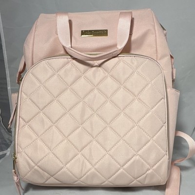Baby Essentials Pink Quilted Baby Diaper Bag Backpack w/ Inner & Outer Pockets