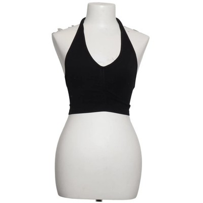 STR, Neckholder Top, Größe: XS, Schwarz, Streifen, Rippenstrick, Damen #PI3