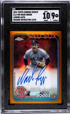 2024 Topps Chrome Update Wade Boggs #CLA-WB Orange Refractor SGC 9 Auto 10