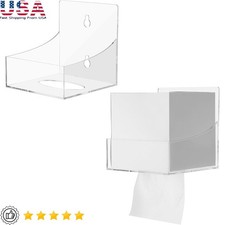 Acrylic Tissue Box Holder Wall Mounted Suction Cup Easy Install Modern Design US