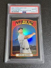 Pete Alonso 2021 Topps Heritage Chrome 31 Black Refractor /72 PSA 10 Pop 1