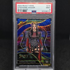 2024 Panini Select WWE STEPHANIE VAQUER Ringside Blue Wave /49 #215 PSA 9