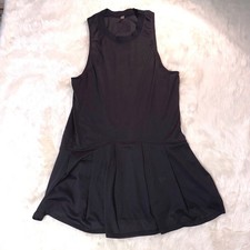 FP Movement Mesh Tennis Dress Womens M Black Pleated Sleeveless Activewear