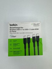 Belkin BoostCharge Pro Braided 60W USB-C to USB-C Cable 6.6 ft - Black 2 Pack 