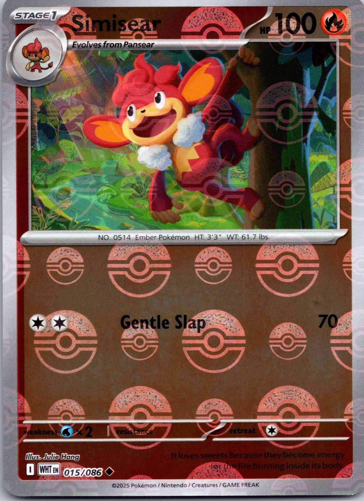 Simisear Poke Ball Holo 15/86 Pokemon SV: White Flare