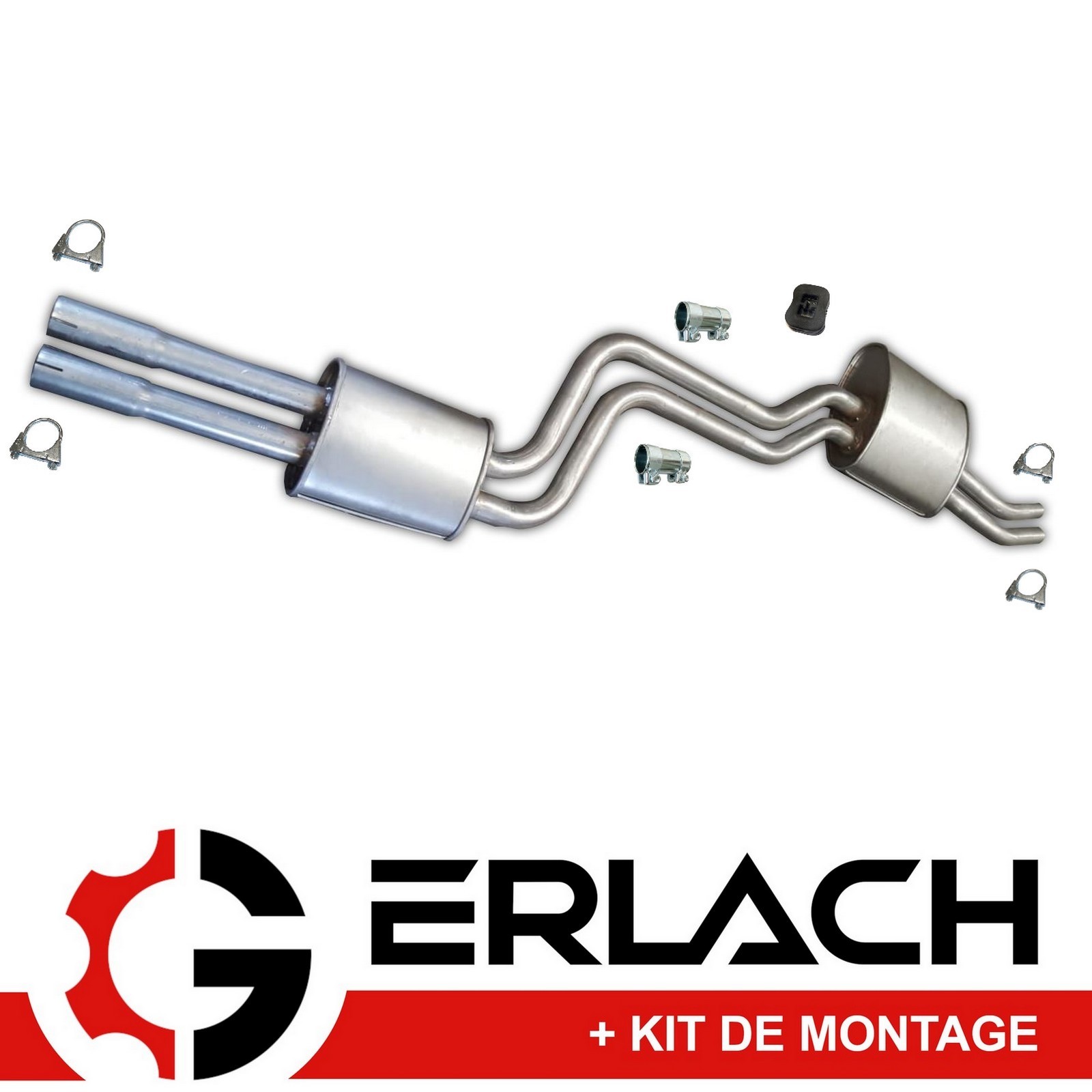 Silencieux intermédiaire Mercedes C123 280 CE Coupe acier aluminisé 7305
