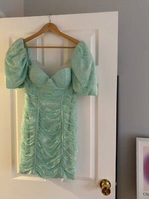 Mint green lace mini dress. Women's (oh polly) | eBay UK