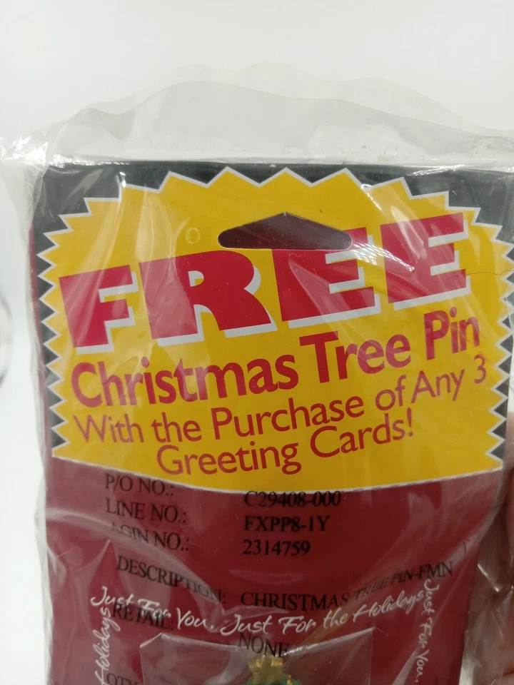 Lote De 6 Nuevos Broches Vintage American Greeting Árbol De Navidad Prendedor 1990  Foto 4 de 4