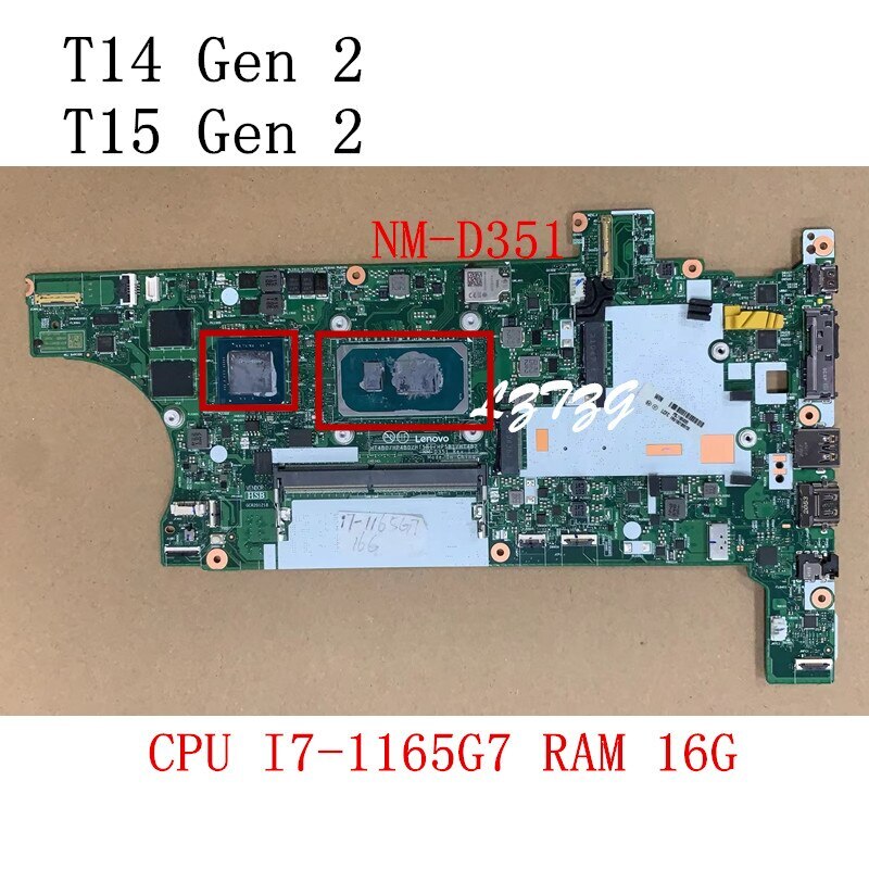 NM-D351 For Lenovo ThinkPad T14/T15 Gen 2 Motherboard I7-1165G7