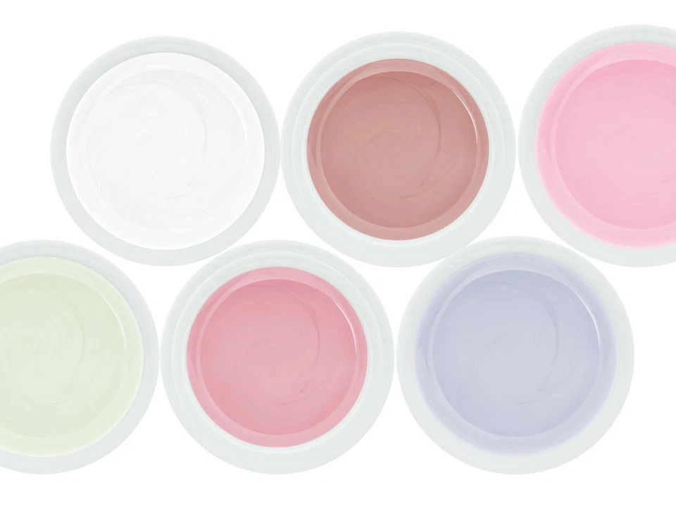 BabyBoomer 6x Farb Gel SET XXL UV GEL French Nagel Aufbau Haft Camouflage Tips - Bild 3 von 4