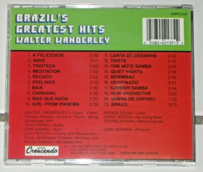 ジャズ CD Walter Wanderley Brazils Greatest Hits  GNPD2137 GNP Crescendo /00110 Walter Wanderley – Brazil's Greatest Hits – Vinyl (LP, Album