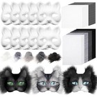 DIY Therian Mask Kit - Blank Cat Mask with Felt, Faux Fur, Eye Mesh for Therian