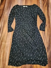Ann Taylor Loft Womens Black Long Sleeve Rushed Side Dress XS NWT