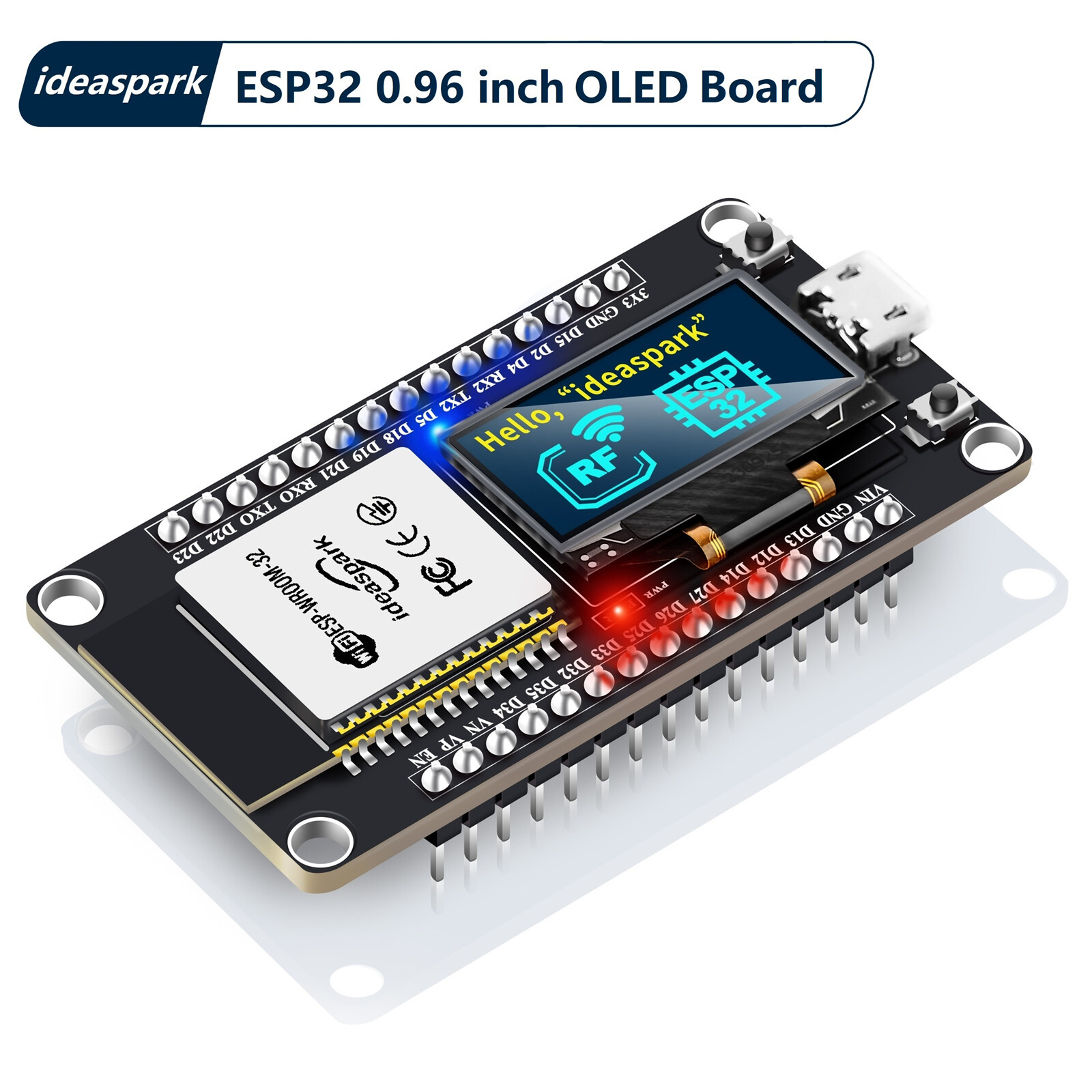 Ideaspark ESP32 Development Board With 0 96 Inch OLED Display CH340 