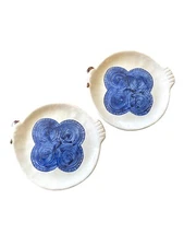 2 Vintage Happu Handcrafted Otagiri Japan Chicken Hen Plates Signed 10”