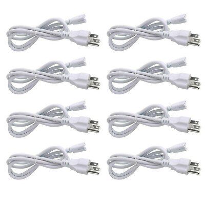 8 PCS 1.2m 4FT Power Cords Cables For T5 T8 LED Tube Light Fixture 3-Pin US Plug