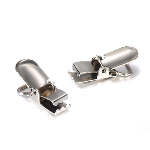 5/10/20X Baby Dummy Clip Silver Metal Brace Pacifier Holder Strap Suspender Hook - Picture 20 of 25