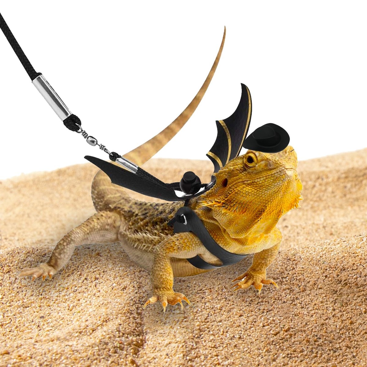 Bearded Dragon Leash and Harness Soft Leather Adjustable Reptile